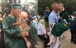 Ảnh 'ngày ấy bây giờ' cực độc: Chàng trai 19 tuổi ôm hôn con gái ngày tốt nghiệp, 18 năm sau làm điều tương tự trong lễ ra trường của đứa trẻ