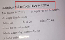 Bé trai có tên hiếm dài 7 chữ: 'Ngô Trường Sa Hoàng Sa Việt Nam', lý giải của người mẹ gây ấn tượng mạnh