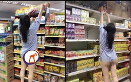 Ăn mặc hớ hênh đi siêu thị, cô gái trẻ khiến người xung quanh đỏ mặt