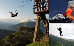 Treo mình ngắm núi lửa trên "xích đu" nơi tận cùng thế giới: Thú tiêu khiển mạo hiểm giữa Ecuador hoang dã