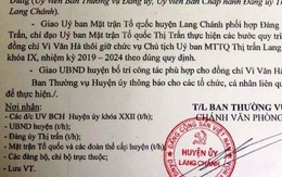 Họp bất thường, cho thôi chức Chủ tịch MTTQ đánh phó bí thư, sỉ nhục dân