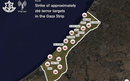 Vì 2 quả tên lửa tự chế, Israel không kích vào 100 mục tiêu trên dải Gaza