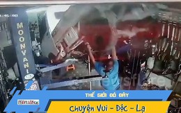 Video: Hú hồn hai thợ máy né xe tải rơi xuống đầu