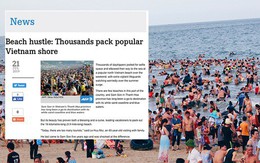 Lần đầu xuất hiện trên trang chủ hãng thông tấn Pháp, nhưng bãi biển Sầm Sơn lại gây sốc với những hình ảnh kín đặc người