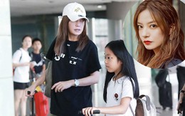 Triệu Vy lộ mặt kém sắc xuất hiện cùng con gái ở sân bay