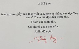 Không muốn tiết kiểm tra bị nặng nề, thầy giáo thêm ngay một chi tiết "đắt giá" vào cuối đề khiến học sinh ôm bụng cười