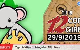 Xem tử vi chủ nhật ngày 29/9/2019 của 12 con giáp: Tý thu lợi đáng kể, Hợi không nên vướng bận chuyện cũ