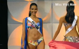 Hoàng Thùy "từ tốn" diễn bikini giữa dàn mỹ nhân té sấp mặt trong đêm bán kết Miss Universe 2019