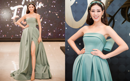 Hoa hậu Khánh Vân khoe vai trần, chân dài tại Hà Nội
