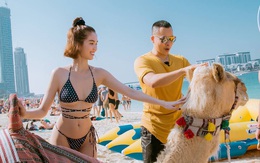 Giữa lùm xùm bị đòi nợ "sấp mặt", Vũ Khắc Tiệp tung vlog du lịch Dubai siêu sang, lộ cảnh Ngọc Trinh mặc bikini mỏng manh tung tăng "hú hồn" giữa bãi biển