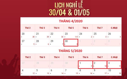 Người lao động được nghỉ 4 ngày dịp lễ 30/4 - 1/5