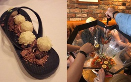 Dùng ô đựng cocktail cho đến bày đồ ăn lên dép, sự sáng tạo quá đà trong ẩm thực quả khiến người ta khóc thét