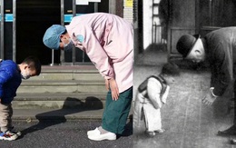 Khoảnh khắc ấm áp bé trai 3 tuổi cúi người cảm ơn y tá đã chăm sóc mình khiến dân mạng liên tưởng đến bức ảnh tương tự hơn 100 năm trước