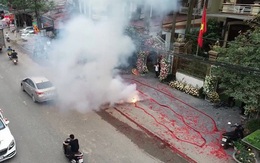 Công an Hà Nội điều tra xử lý vụ đốt bánh pháo dài hơn 50 mét, để ăn mừng đám cưới