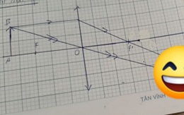 Đang vẽ hình thấu kính hội tụ mà hết vở, nam sinh nghĩ ngay ra một cách khiến thầy cũng phải bó tay