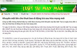Khách hàng phàn nàn Viettel khuyến mãi không rõ ràng