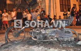 Ném bật lửa vào bình xăng, nam thanh niên nhập viện