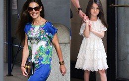 Mẹ con Suri thời trang xuống phố