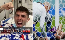 Người hùng tuyển Mỹ ăn mừng cảm xúc trong bệnh viện sau khi dính chấn thương trận gặp Iran