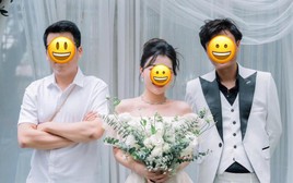 Vụ đi đám cưới mặc váy trắng, cầm hoa chụp với chú rể như cô dâu bị "ném đá": Người trong cuộc nói lý do!
