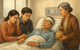 Đi xe khách hơn 200km thăm thông gia ốm, 1 túi quà khiến cả gia đình con dâu nghẹn ngào