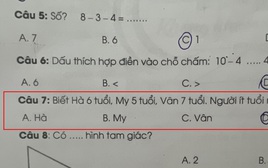 Bài Toán lớp 1 khiến phụ huynh “nhức đầu”, con làm sai nhưng nghe lời giải thích cũng rất hợp lý