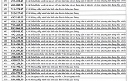 500 chủ xe có biển số sau nhanh chóng nộp phạt nguội theo Nghị định 168