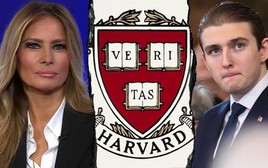 Bà Melania bác tin ông Trump 'đánh' Harvard vì con trai Barron không được nhận