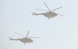 Cận cảnh dàn trực thăng tại Lễ xuất quân bảo vệ Đại hội Đảng