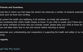 Nghi con bị ngộ độc thực phẩm, phụ huynh bức xúc vì thông báo vô cảm từ trường quốc tế ở TPHCM