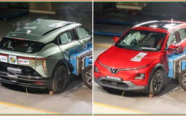 VinFast VF 6, VF 7 bị đâm thì xe biến dạng thế nào, người trong xe sống, chết ra sao - Video này có thể là câu trả lời