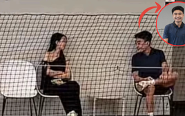 Tóm dính cảnh thiếu gia Duy Nhỏ trên sân pickleball với cô gái lạ mặt