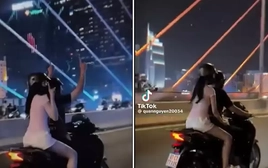 Công an vào cuộc vụ cưỡi SH thả hai tay gây nguy hiểm trên đường phố