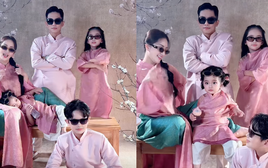 Gia đình Khánh Thi - Phan Hiển gây "sốt" với bộ ảnh Tết cực chất, bé Lisa xinh yêu như thiên thần chiếm trọn "spotlight"