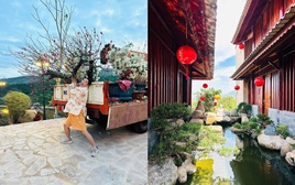 Nam nghệ sĩ đón Tết ở cơ ngơi 10.000 m2, đẹp như khu nghỉ dưỡng, hoa phủ kín nhà