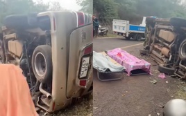 Lật xe 7 chỗ ở Đồng Nai, 2 người tử vong