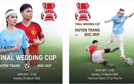 Độc lạ thiệp cưới Đức Huy-MC Mù Tạt: Như poster trận đấu, đội nhà trai lừng lẫy Thường Châu, nhà gái toàn gương mặt quen thuộc VTV