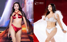 Màn trình diễn bikini "quá cháy" của Hoa hậu Bùi Xuân Hạnh và Nguyễn Hoàng Phương Linh
