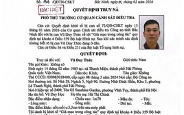 Truy nã đặc biệt đối tượng Vũ Duy Thức SN 1983