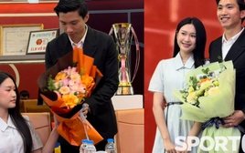 Cận cảnh cử chỉ ga lăng, tình cảm của Đoàn Văn Hậu dành cho Doãn Hải My