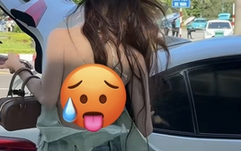 "Gạch đá" cũng không cản nổi, gái xinh tiếp tục gây tranh cãi với màn "đốt mắt" áo hở lưng mong manh