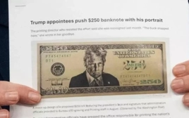 Bộ Tài chính Mỹ thiết kế tờ tiền 250 USD in hình Tổng thống Trump