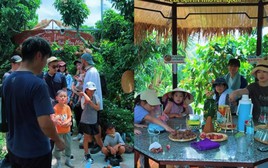 Sang Việt Nam ăn thỏa thích loại quả giá cả triệu đồng, khách Nhật còn lúi húi nhặt sạch vỏ trước khi rời đi