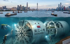 Cỗ máy nặng 3.800 tấn được hạ xuống đáy biển, khoan ngày đêm liên tục ở độ sâu 113 mét: Đường sắt dưới biển sâu nhất thế giới lộ diện