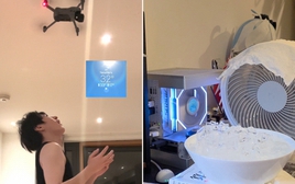 Nắng nóng kỷ lục ở châu Âu, hội du học sinh dùng cả flycam để... làm mát