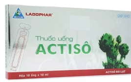 Niêm phong thuốc uống cổ truyền ACTISÔ của Công ty Ladophar tại một nhà thuốc ở Lâm Đồng