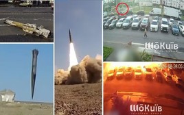 Tên lửa phòng không Ukraine đánh trúng bãi đỗ xe ở thủ đô Kiev