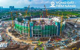 Quá nhanh: 10 tháng làm xong hơn 60% siêu sân vận động lớn thứ hai Việt Nam, khán đài 60.000 chỗ dần thành hình, chuẩn bị lắp mái vòm thép "khủng"