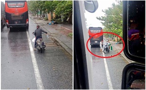 Đoàn ô tô mắc kẹt trên đường vì siêu bão số 9, người dân Huế đội mưa gió ra đường gõ cửa từng xe tiếp tế lương thực