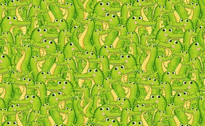 Thách thức thị giác 10 giây: Tìm con rắn nhỏ xíu giữa đàn cá sấu xanh lét